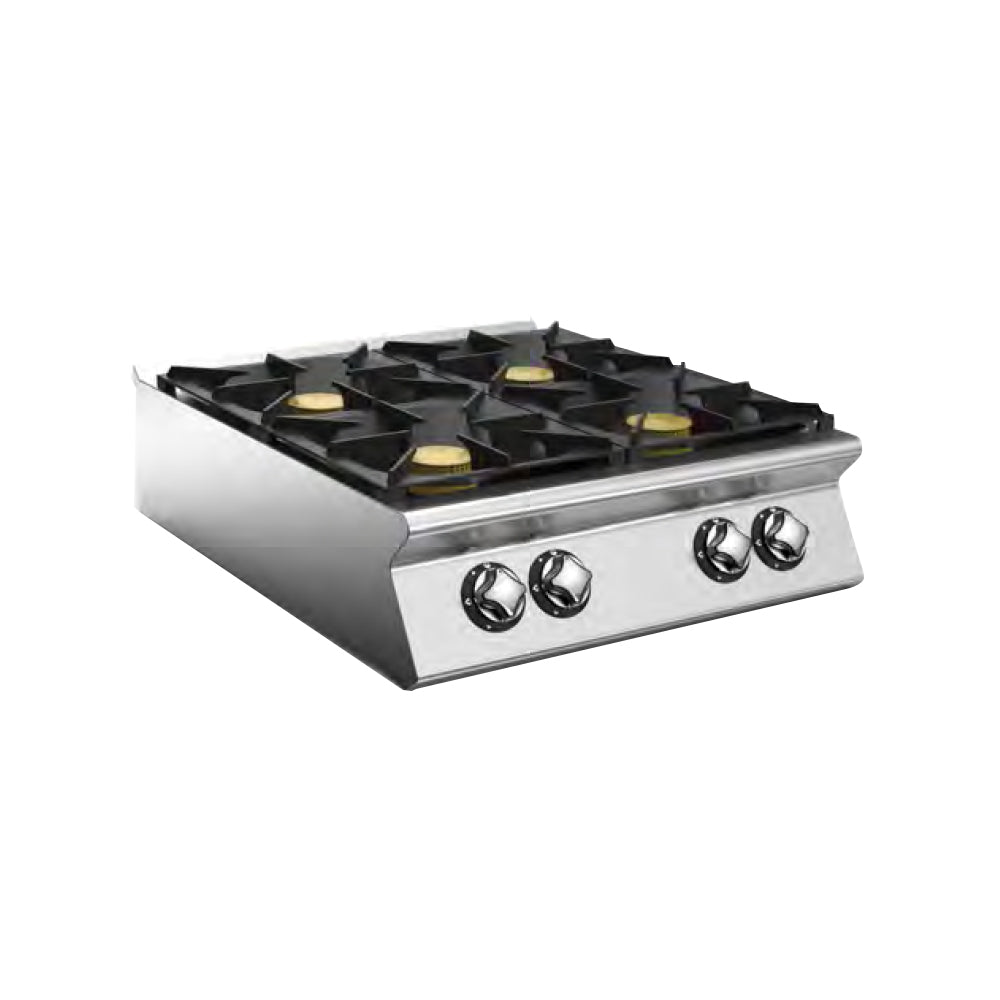 Plan de cuisson 4 feux au gaz - 800 x 900 x 250 mm avec soubassement - Mareno NC98G28